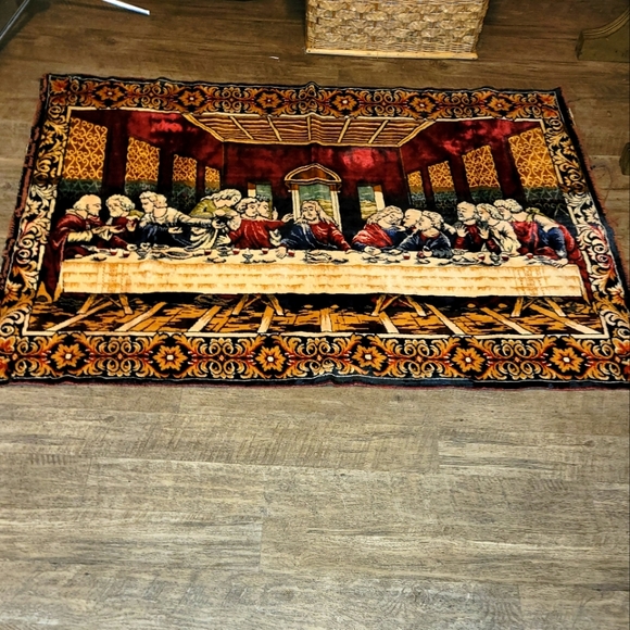 Source Unknown Other - Vintage Last Supper velvet tapestry wall
